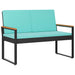 Set de Mobilier pentru Exterior cu pernă 4 pcs Negru și Turcoaz - WALTI WALTI