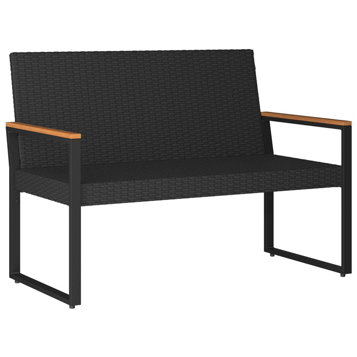 Set de Mobilier pentru Exterior cu pernă 4 pcs Negru și Turcoaz - WALTI WALTI