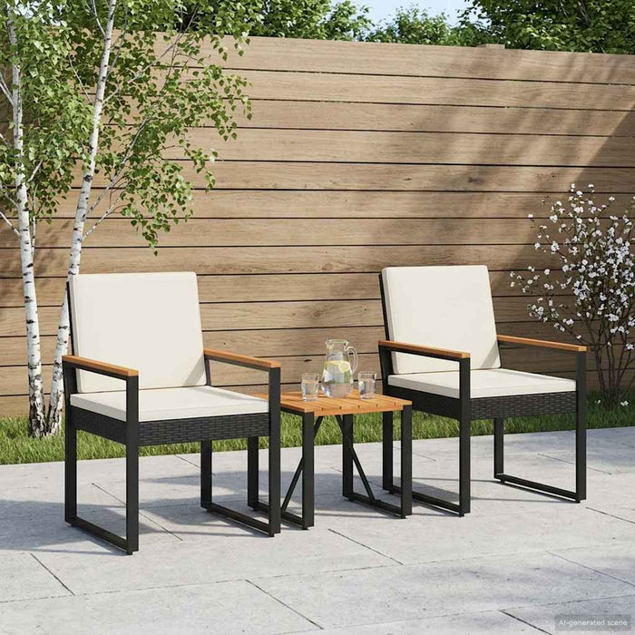 Set de Mobilier pentru Exterior 3 pcs Negru și Alb crem - WALTI WALTI