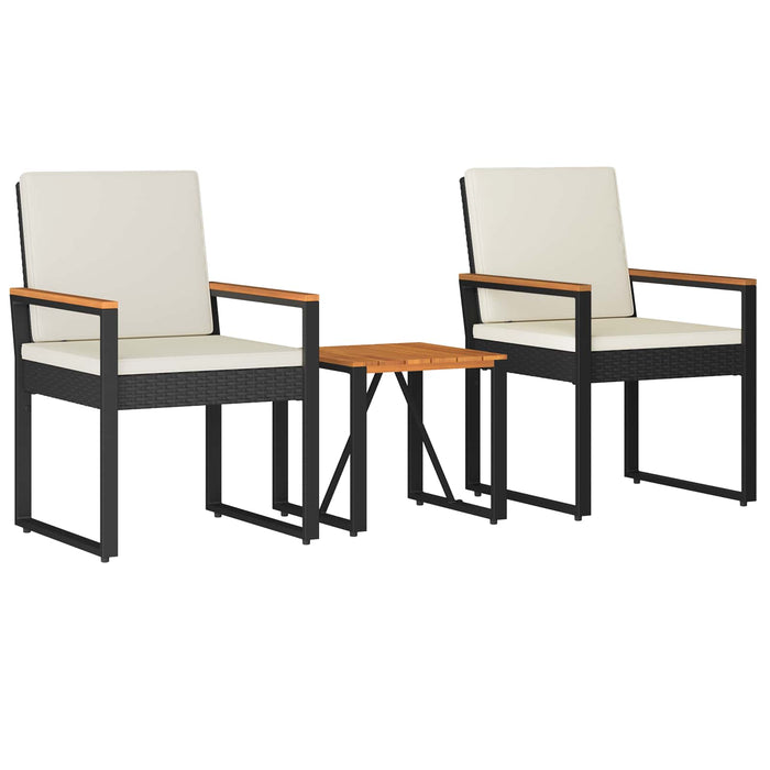 Set de Mobilier pentru Exterior 3 pcs Negru și Alb crem - WALTI WALTI