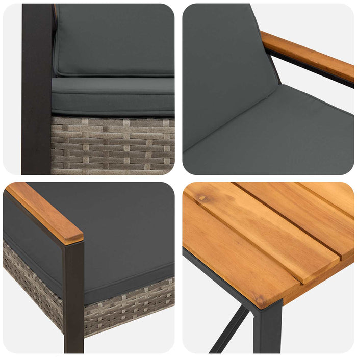 Set de Mobilier pentru Exterior 3 pcs Gri și gri închis - WALTI WALTI