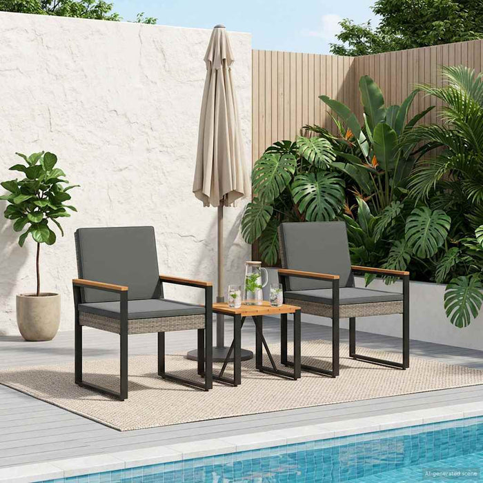 Set de Mobilier pentru Exterior 3 pcs Gri și gri închis - WALTI WALTI