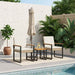Set de Mobilier pentru Exterior 3 pcs Bej și alb crem poliratan - WALTI WALTI