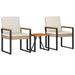 Set de Mobilier pentru Exterior 3 pcs Bej și alb crem poliratan - WALTI WALTI