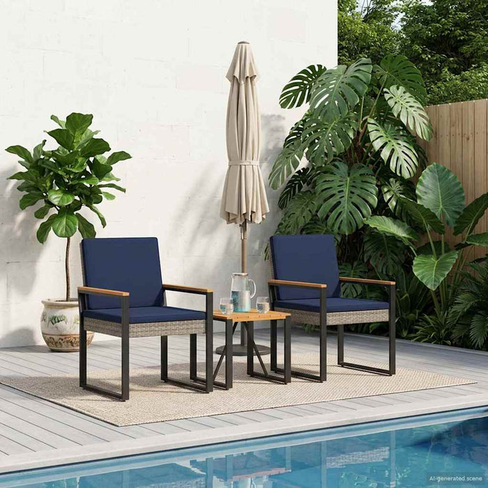 Set de Mobilier pentru Exterior 3 pcs Gri și albastru marin - WALTI WALTI