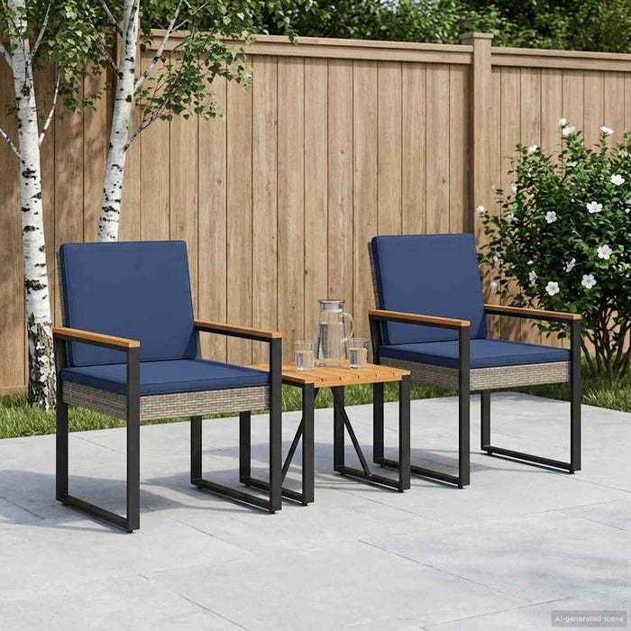 Set de Mobilier pentru Exterior 3 pcs Gri și albastru marin - WALTI WALTI