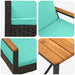Set de Mobilier pentru Exterior cu pernă 3 pcs Negru și Turcoaz - WALTI WALTI