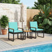 Set de Mobilier pentru Exterior cu pernă 3 pcs Negru și Turcoaz - WALTI WALTI