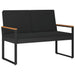 Bancă de exterior cu pernă Negru 107 x 61 x 80 cm poliratan - WALTI WALTI