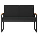 Bancă de exterior cu pernă Negru 107 x 61 x 80 cm poliratan - WALTI WALTI