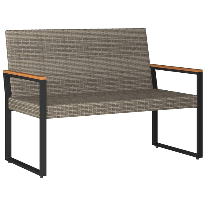Bancă de exterior Gri și gri închis 107 x 61 x 80 cm poliratan - WALTI WALTI