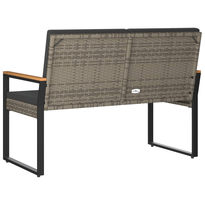 Bancă de exterior Gri și gri închis 107 x 61 x 80 cm poliratan - WALTI WALTI