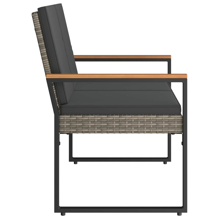 Bancă de exterior Gri și gri închis 107 x 61 x 80 cm poliratan - WALTI WALTI