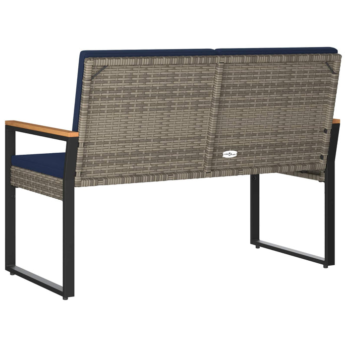 Bancă de exterior Gri și albastru marin 107 x 61 x 80 cm - WALTI WALTI