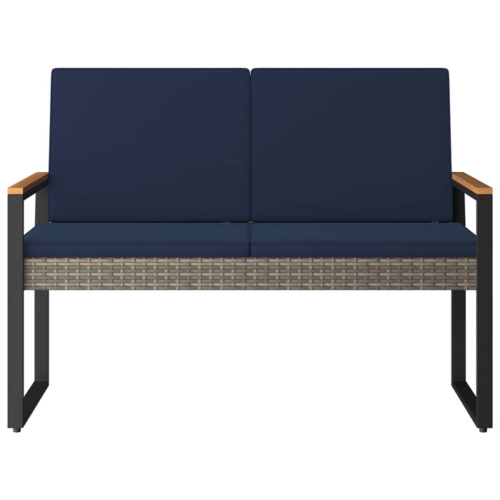 Bancă de exterior Gri și albastru marin 107 x 61 x 80 cm - WALTI WALTI