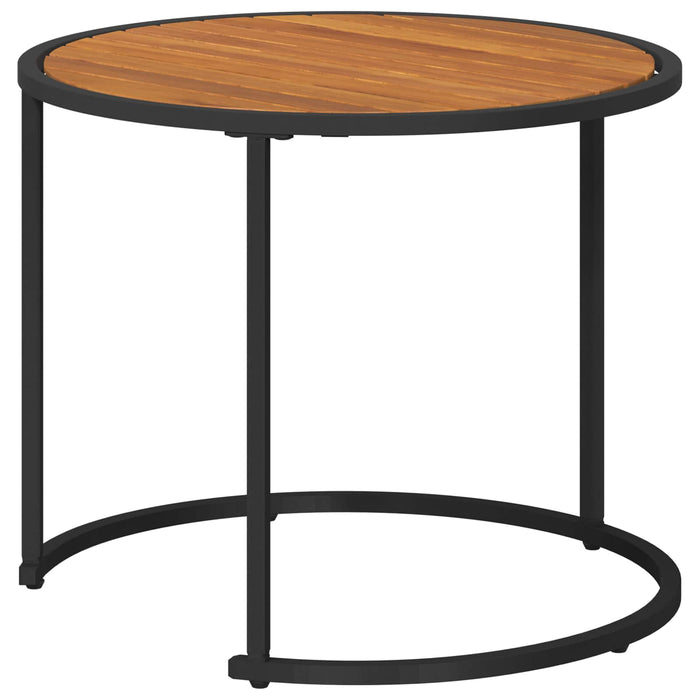 Set de măsuțe de cafea 2 pcs Natural și Negru 55 x 55 x 45 cm - WALTI WALTI