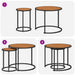 Set de măsuțe de cafea 2 pcs Natural și Negru 55 x 55 x 45 cm - WALTI WALTI