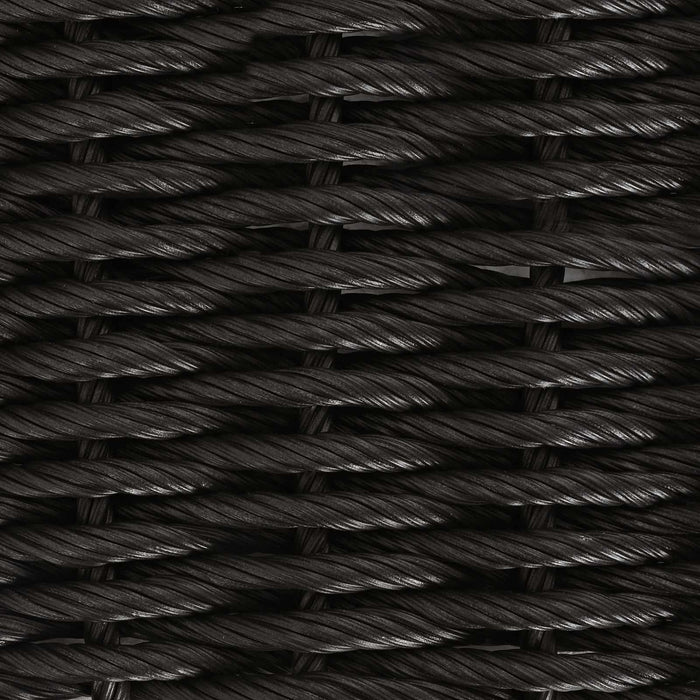 Scaun pentru exterior cu pernă 4 pcs Negru și Crem poliratan - WALTI WALTI