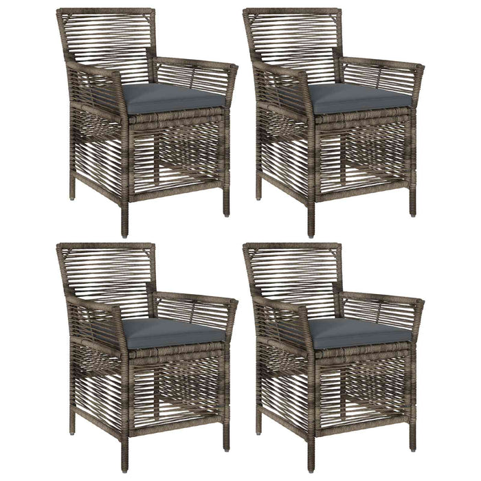 Scaun pentru exterior 4 pcs Gri și gri închis poliratan - WALTI WALTI