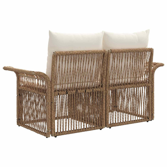 Canapea de grădină 2-Număr de locuri Bej poliratan WALTI