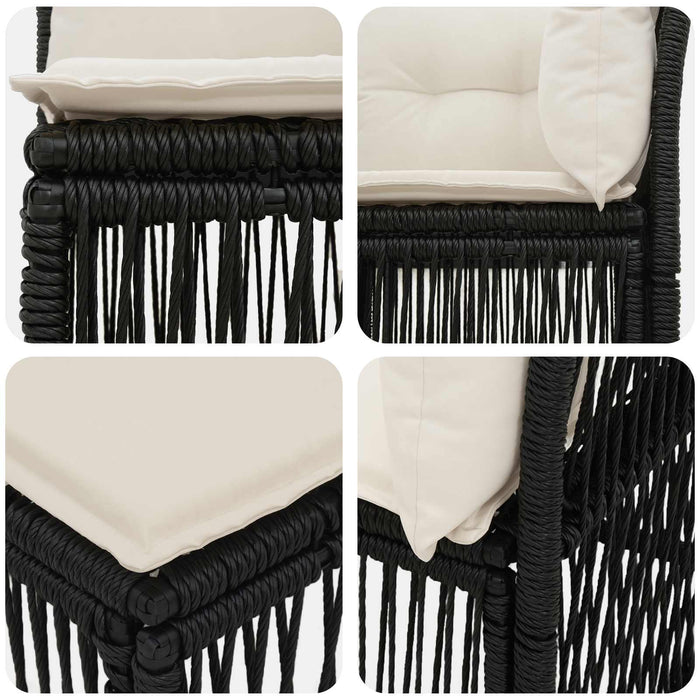 Unitate de sofa unghiulară Negru poliratan WALTI