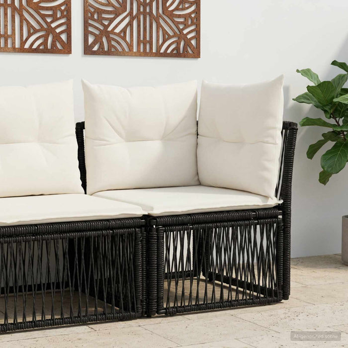 Unitate de sofa unghiulară Negru poliratan - WALTI WALTI