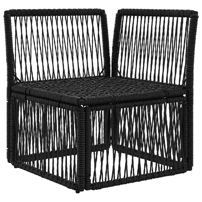 Unitate de sofa unghiulară Negru poliratan WALTI