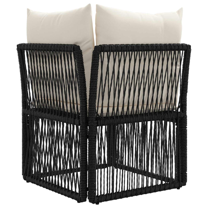 Unitate de sofa unghiulară Negru poliratan WALTI