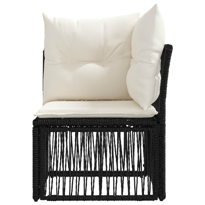 Unitate de sofa unghiulară Negru poliratan WALTI