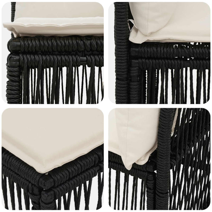 Unitate de sofa fără brațe Negru poliratan - WALTI WALTI