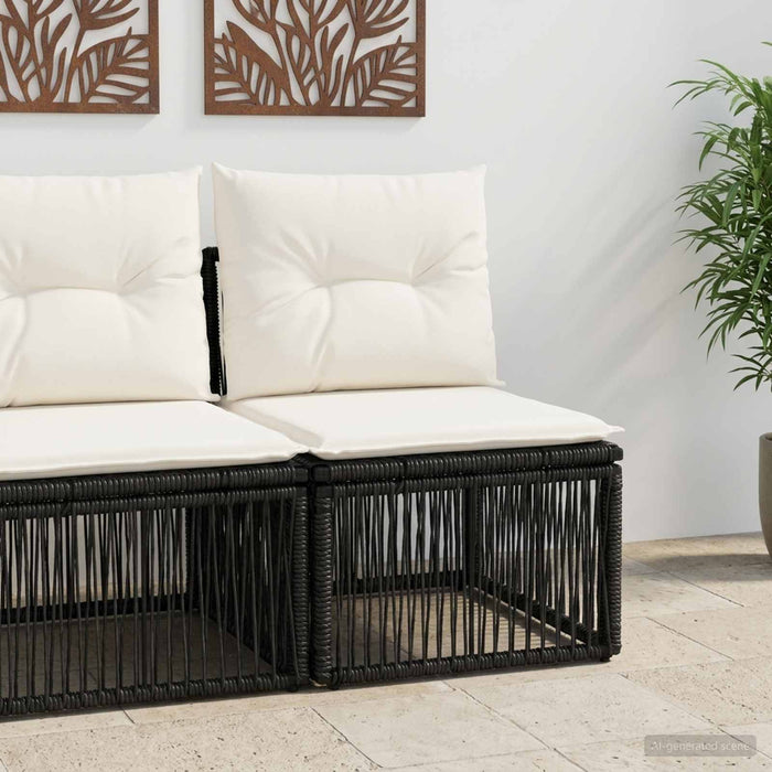 Unitate de sofa fără brațe Negru poliratan - WALTI WALTI