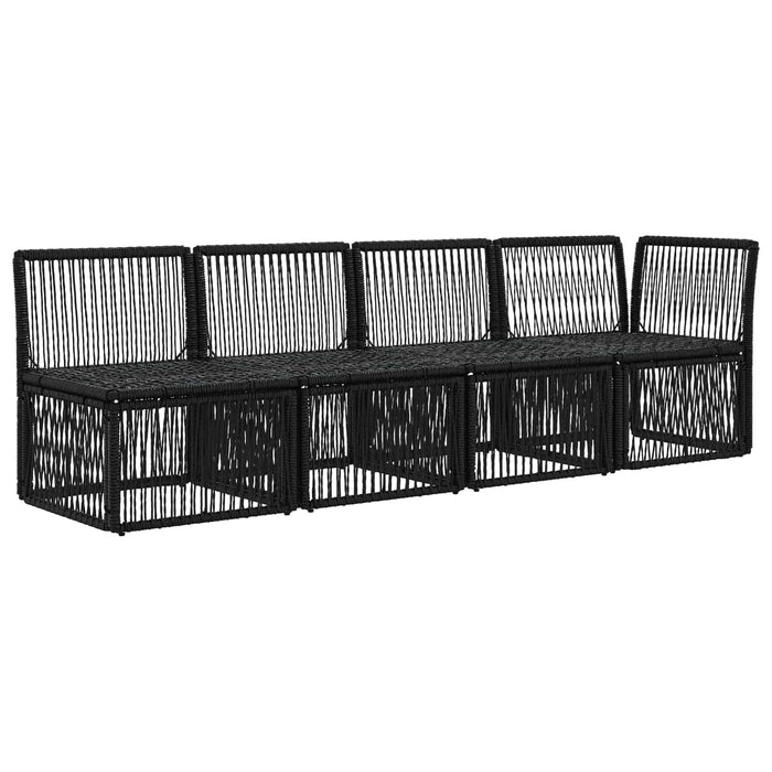 Sofa cu 4 locuri și braț stâng 4 pcs 4-Număr de locuri Negru WALTI