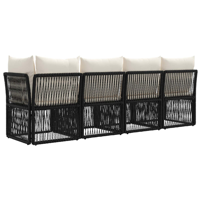 Sofa cu 4 locuri și braț stâng 4 pcs 4-Număr de locuri Negru WALTI
