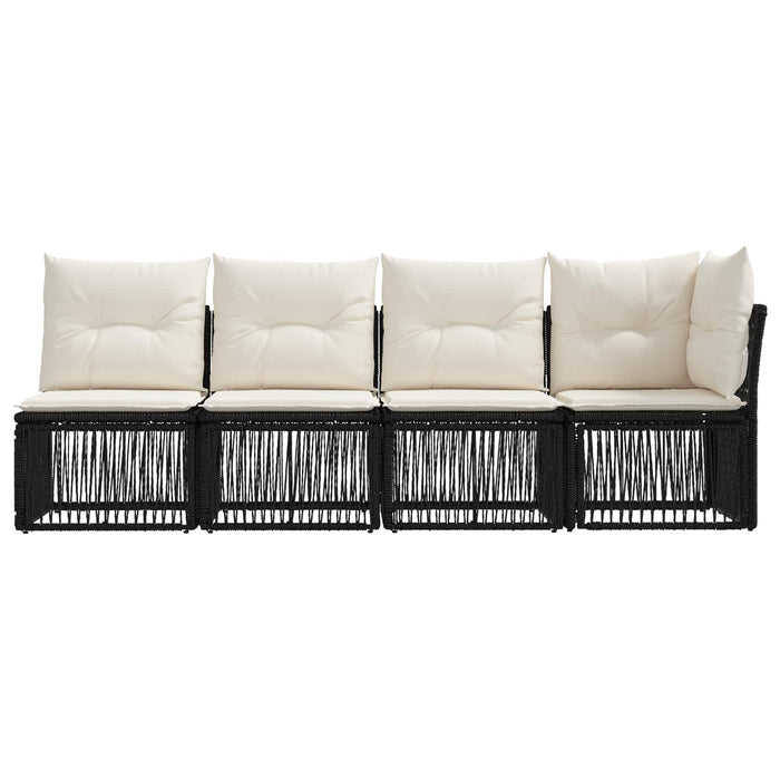 Sofa cu 4 locuri și braț stâng 4 pcs 4-Număr de locuri Negru WALTI