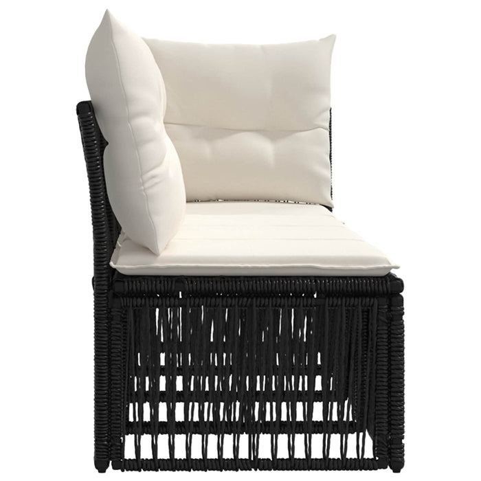 Sofa cu 4 locuri și braț stâng 4 pcs 4-Număr de locuri Negru WALTI