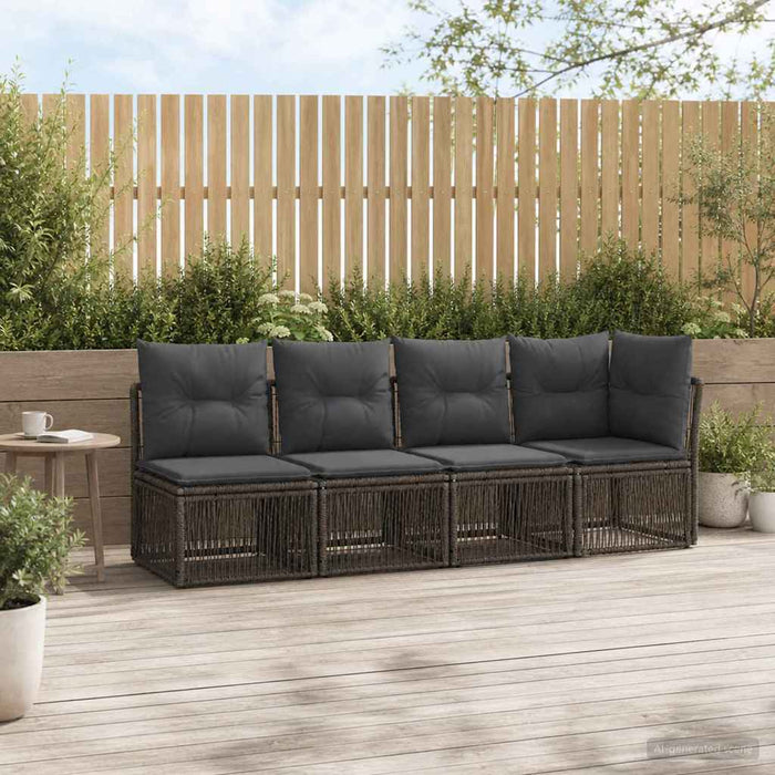 Sofa cu 4 locuri și braț stâng 4 pcs 4-Număr de locuri Gri - WALTI WALTI