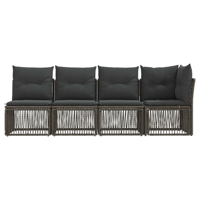 Sofa cu 4 locuri și braț stâng 4 pcs 4-Număr de locuri Gri WALTI