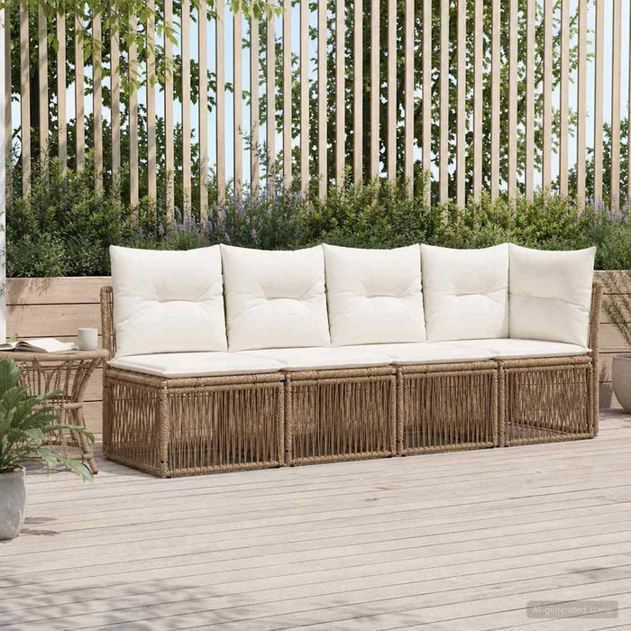 Sofa cu 4 locuri și braț stâng 4 pcs 4-Număr de locuri Bej - WALTI WALTI