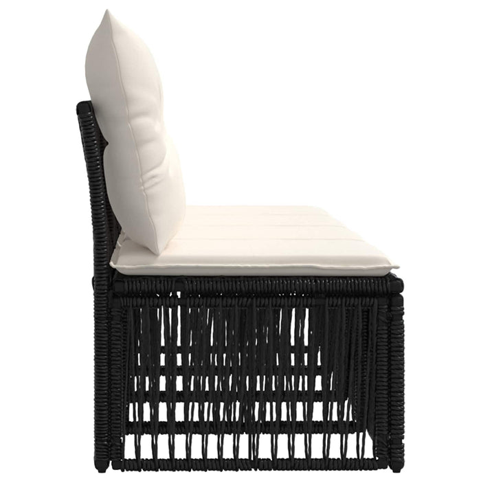Canapea cu 4 locuri 4 pcs 4-Număr de locuri Negru poliratan WALTI