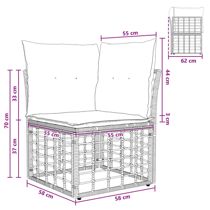 Unitate canapea colțară modulară pentru exterior Negru WALTI