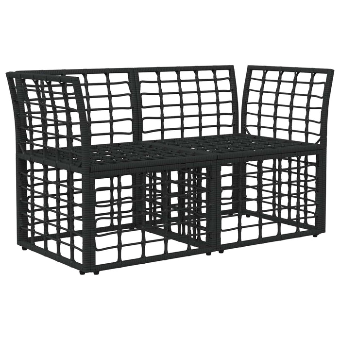 Loveseat pentru exterior 2 pcs Negru și Gri închis poliratan WALTI