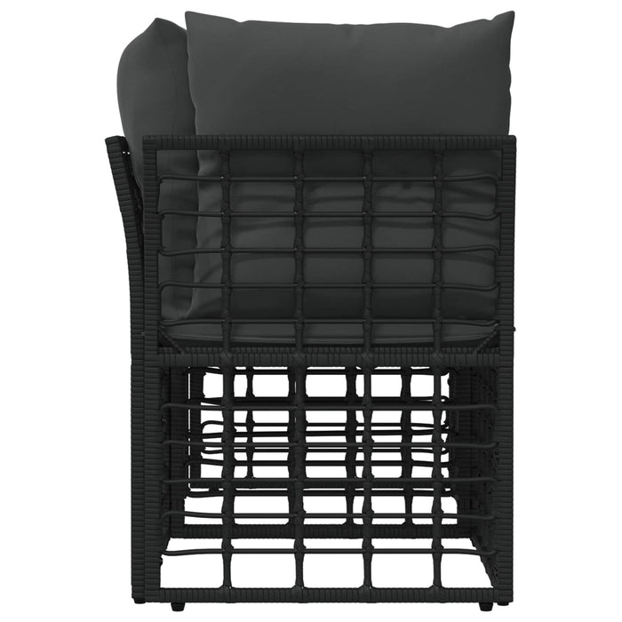 Loveseat pentru exterior 2 pcs Negru și Gri închis poliratan WALTI