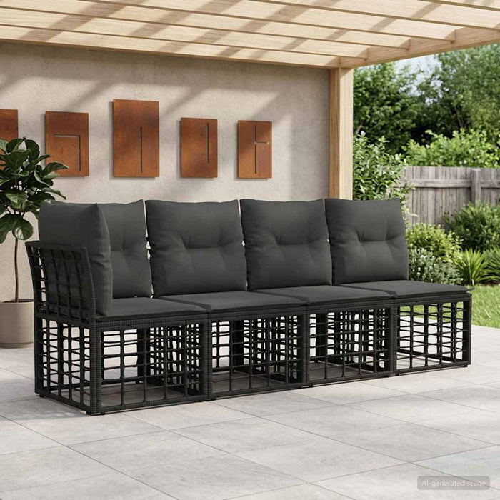 Canapea de grădină cu 4 locuri și braț stâng 4 pcs WALTI