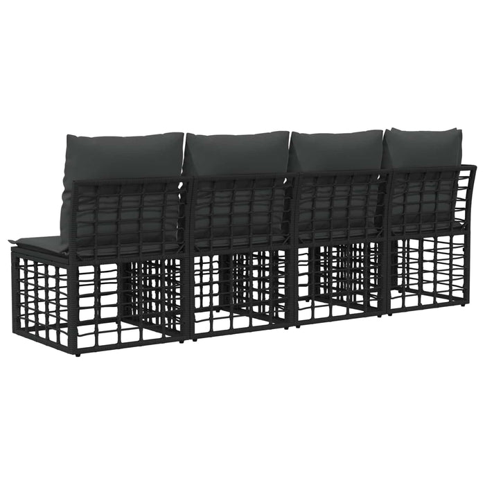 Canapea de grădină cu 4 locuri și braț stâng 4 pcs WALTI