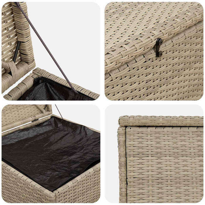 Cutie pentru perne Gri deschis 55 x 55 x 69 cm poliratan - WALTI WALTI