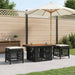 Set de masă pentru grădină 3 pcs Negru și Crem poliratan - WALTI WALTI
