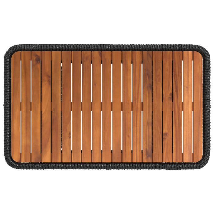 Set de masă pentru grădină 3 pcs Negru și Crem poliratan - WALTI WALTI