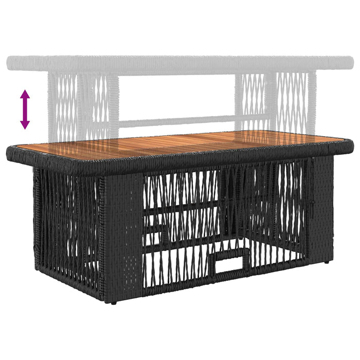 Set de masă pentru grădină 4 pcs Negru și Crem poliratan - WALTI WALTI