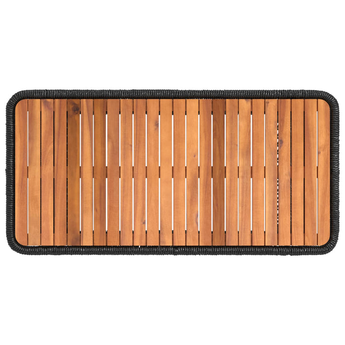 Set de masă pentru grădină 4 pcs Negru și Crem poliratan - WALTI WALTI