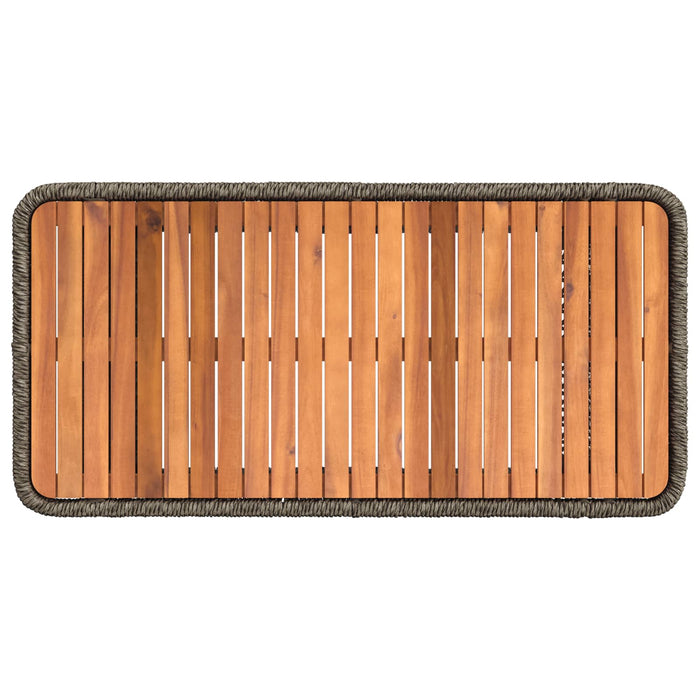 Set de masă pentru grădină 4 pcs Gri și gri închis poliratan - WALTI WALTI